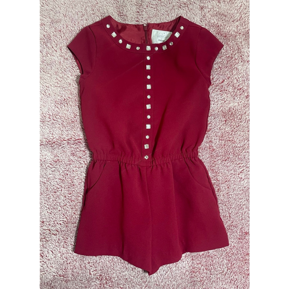 Girls Gymboree “All Dressed Up” size 6 Red Embellished Romper